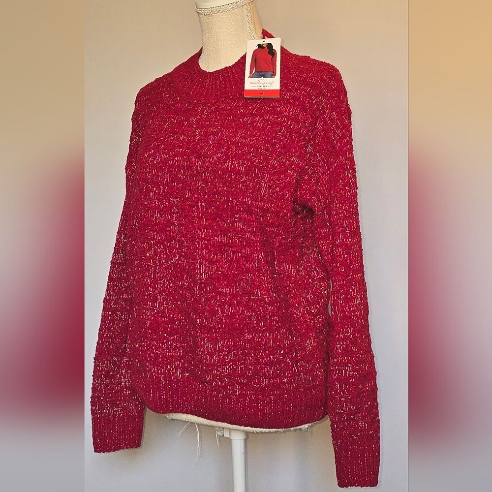 Weatherproof Women's Vibrant Red Cowl Sweater